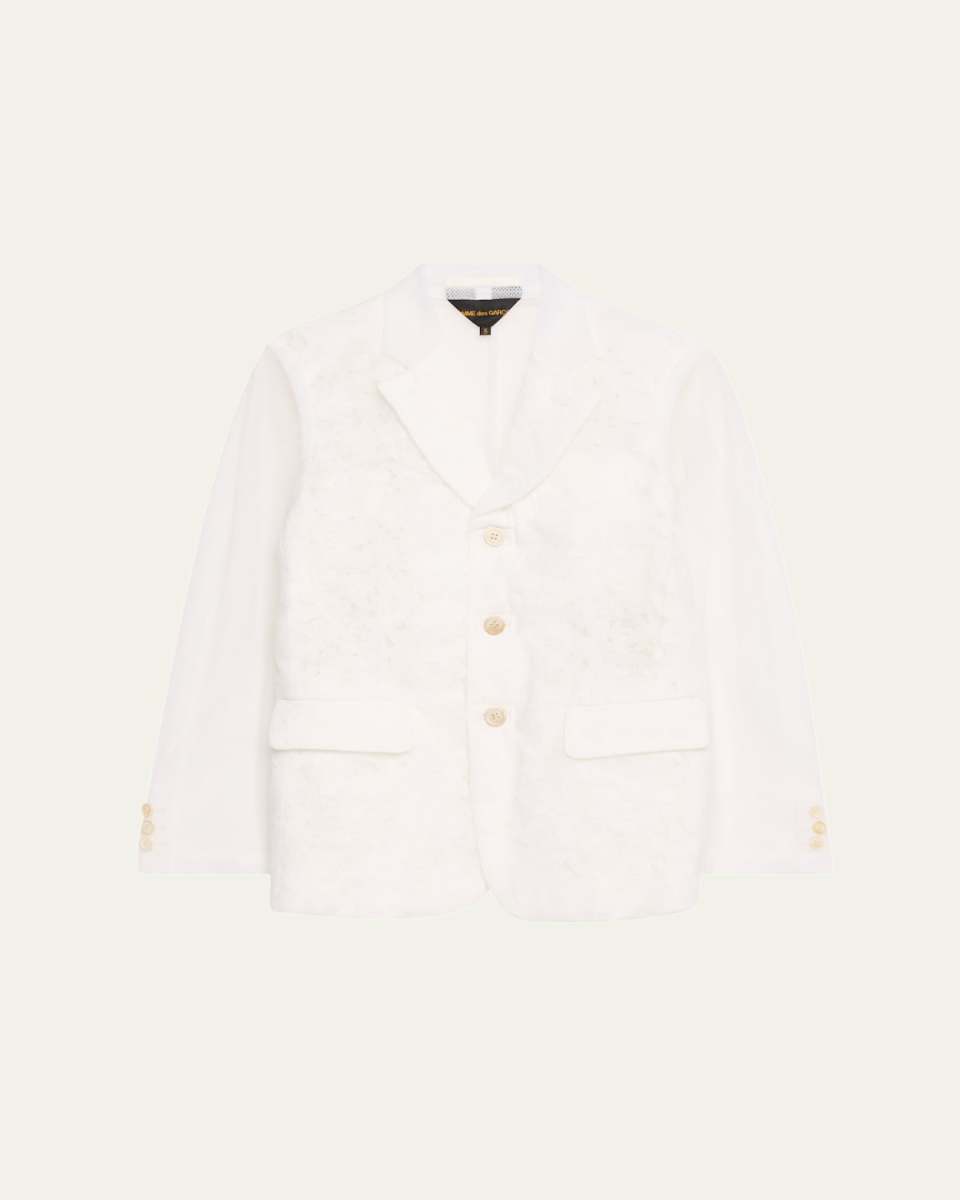 Flower Embroidered Tulle Jacket